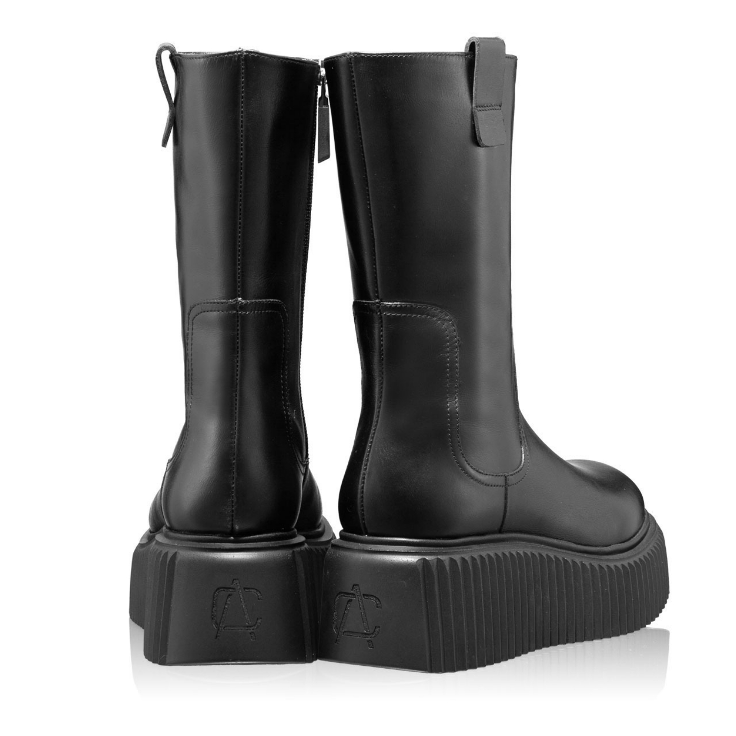 Picture of Women Leather Boots 7129 Vitello Black