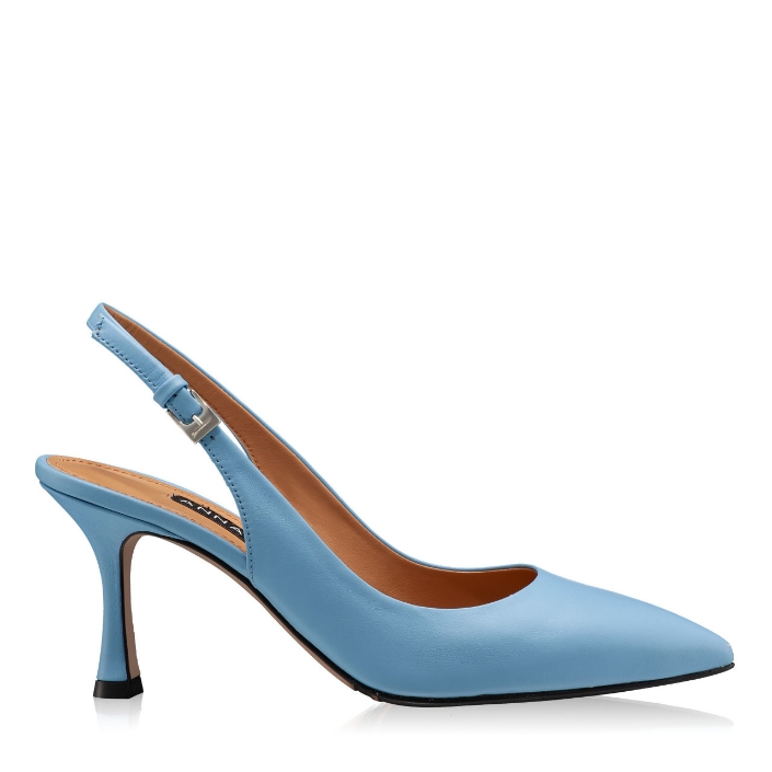Picture of Mid-heel Slingback Pumps 5728 Vitello Azzurro