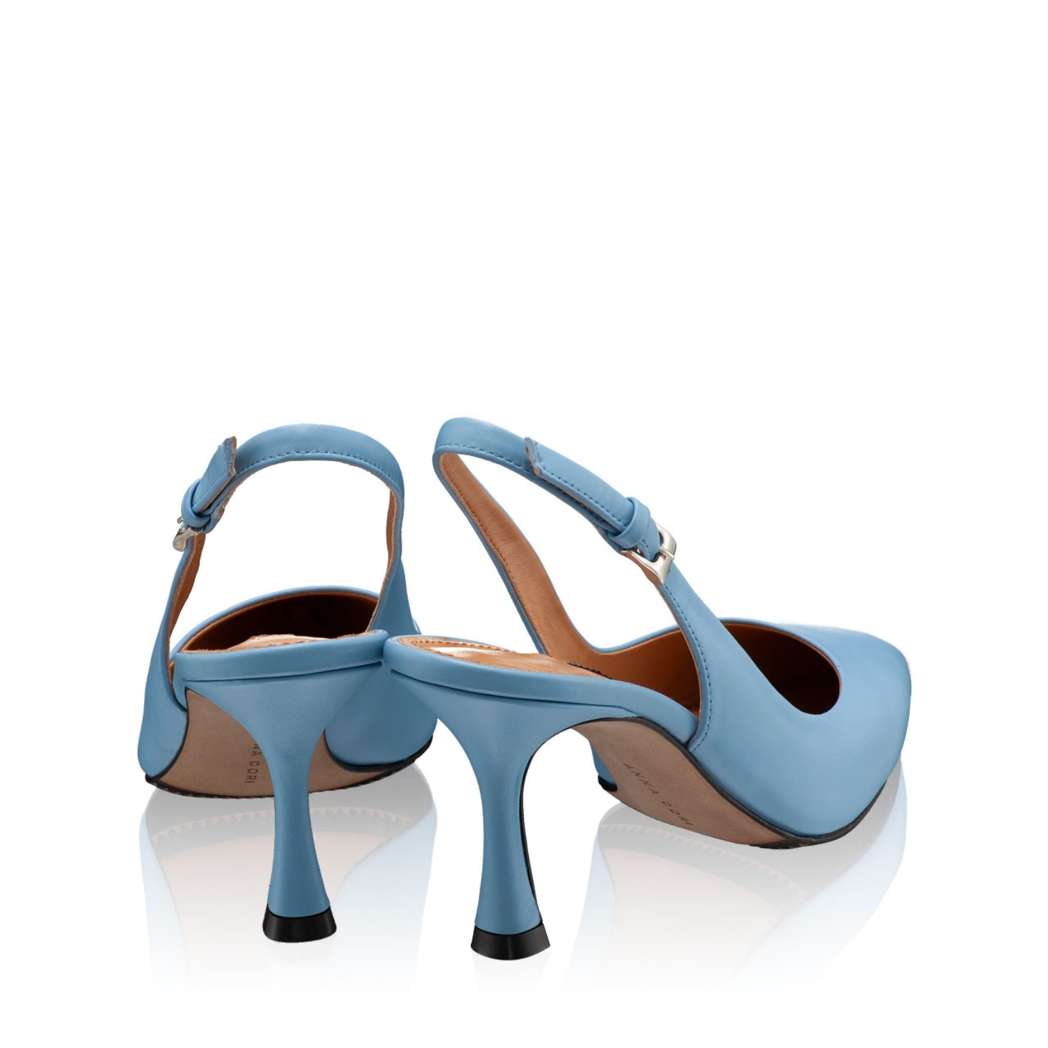 Picture of Mid-heel Slingback Pumps 5728 Vitello Azzurro