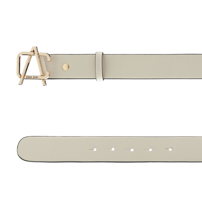 Women Leather Belt 62 VITELLO PANNA