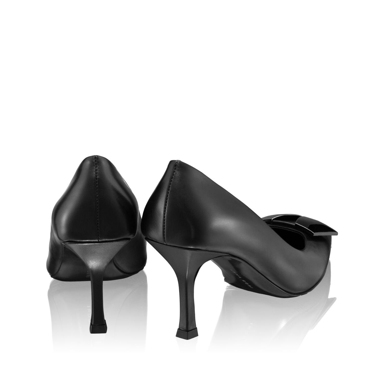 Picture of Mid-heel Leather Pumps 6149 Vitello Black