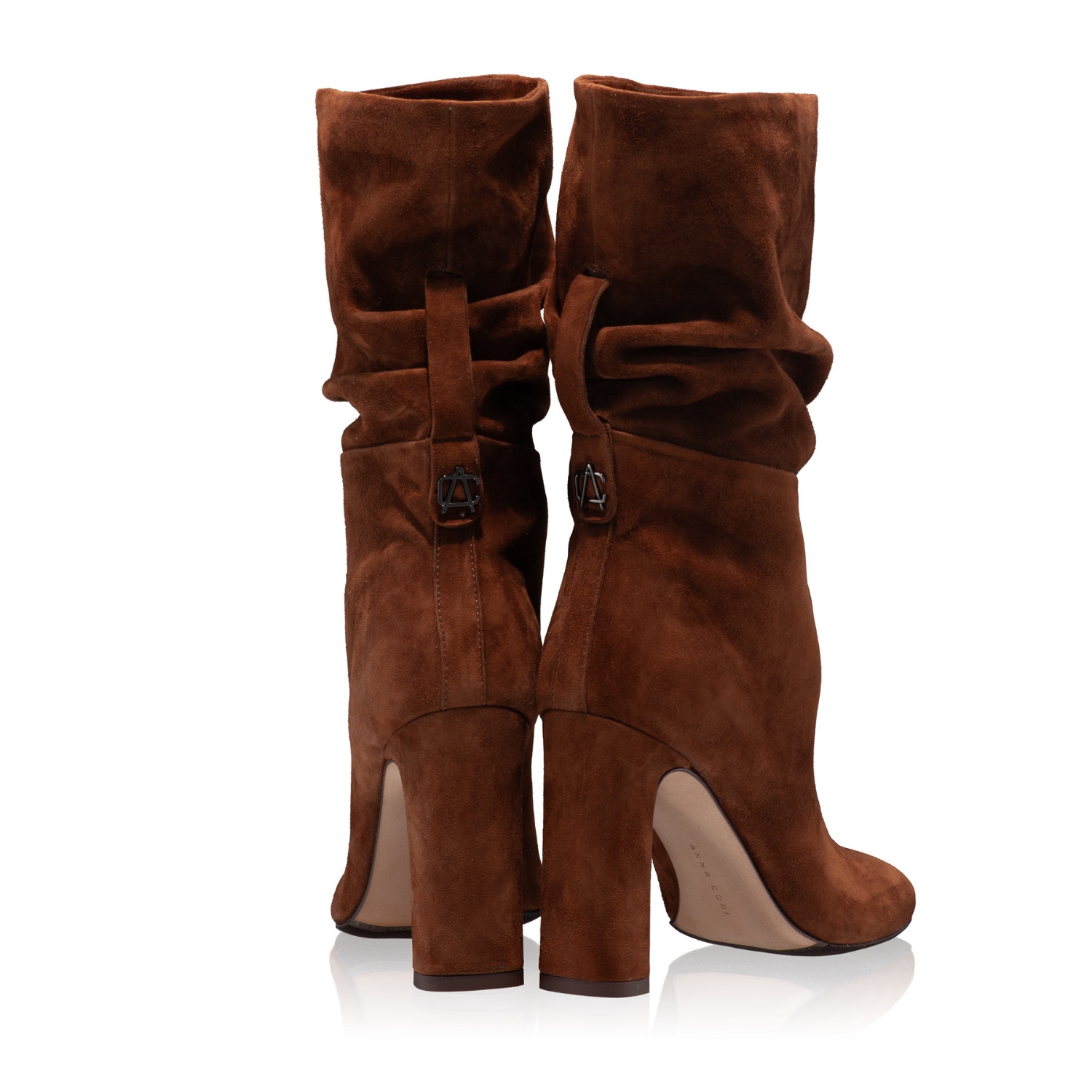 Picture of Women Suede Leather High-heel Boots 6399 Camoscio Brown