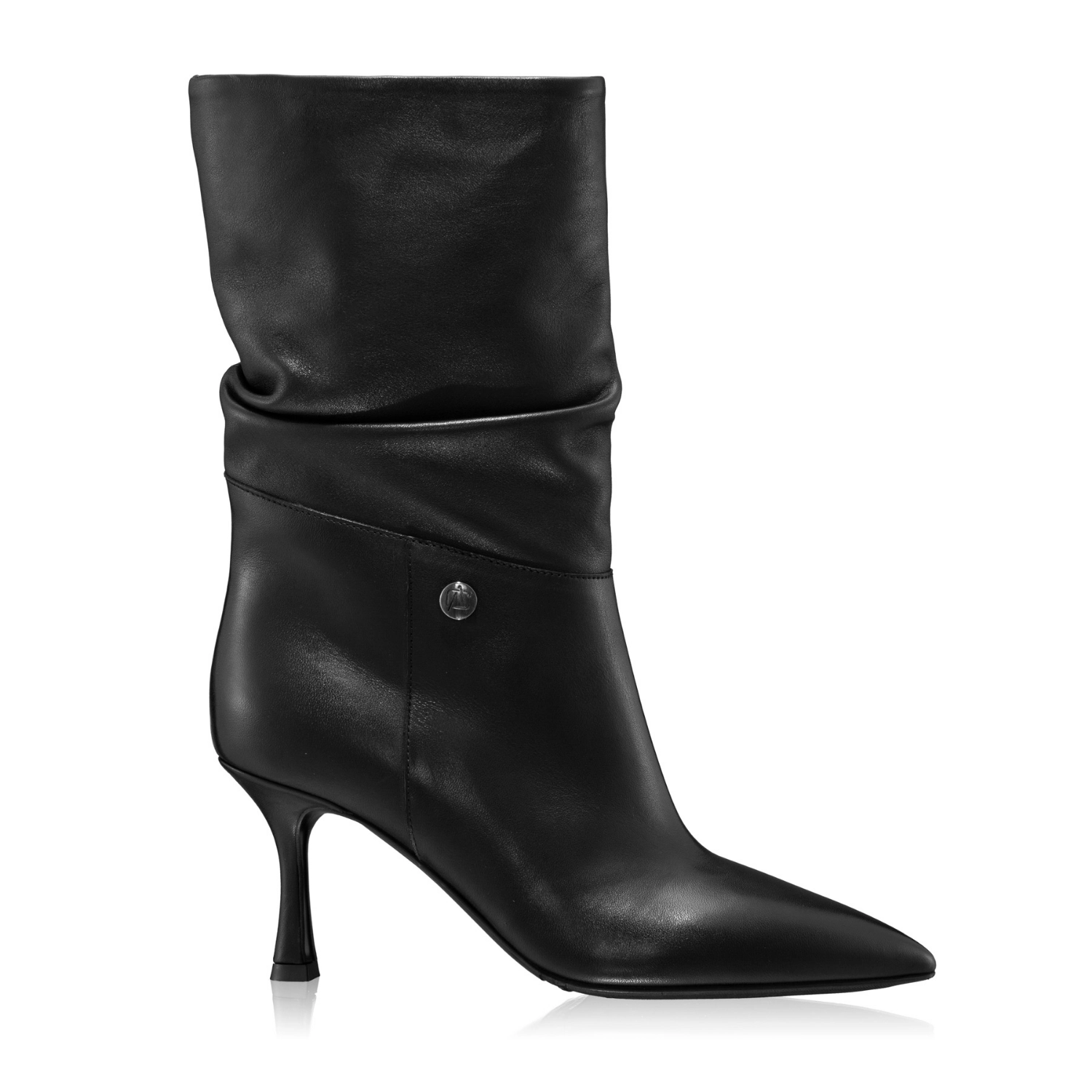Picture of Mid-heel Leather Boots 6476 Vitello Black