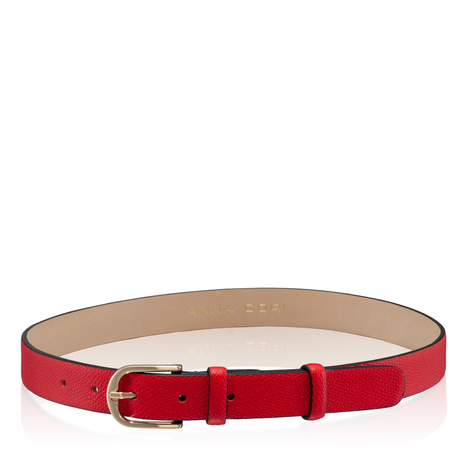 Picture of Women Leather belt 59 VITELLO STAMP RED