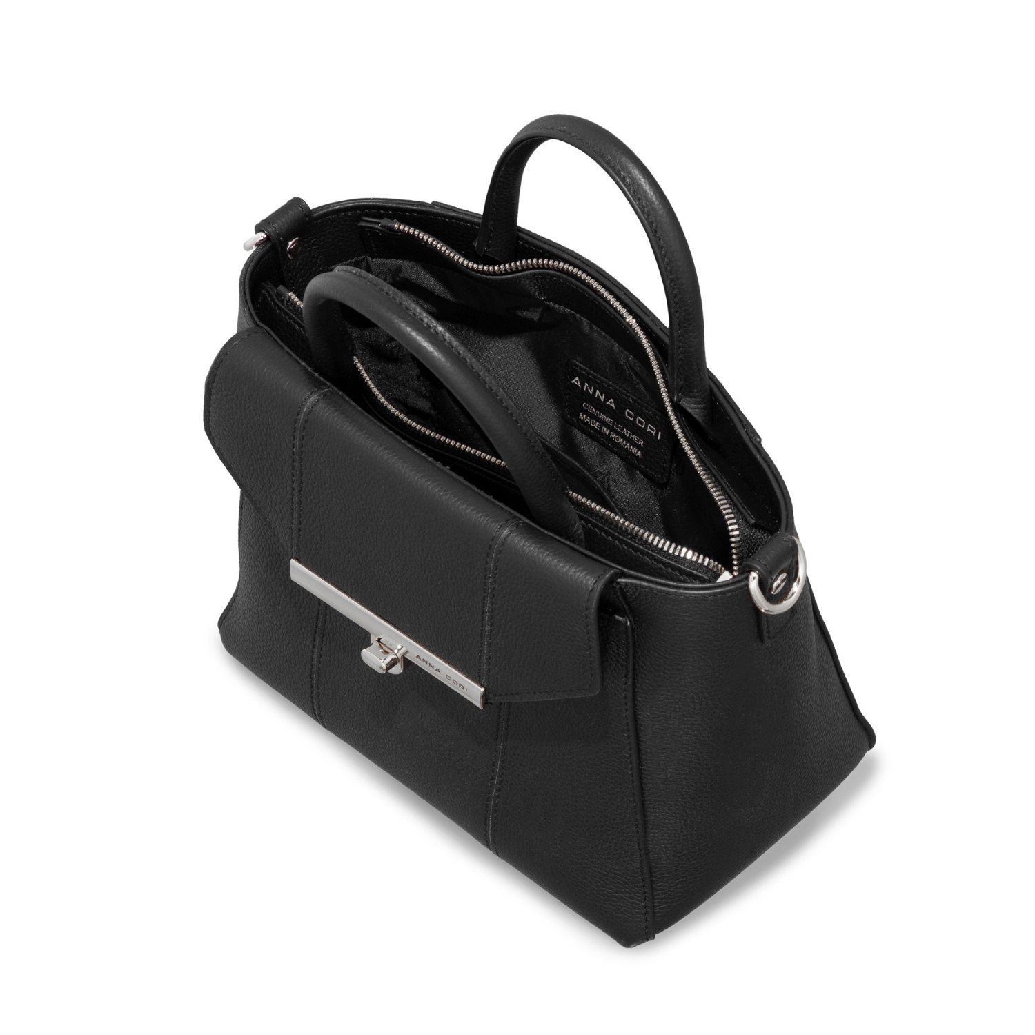 Picture of Women Leather Hand Bag CLARINA 04 Bottalato Black