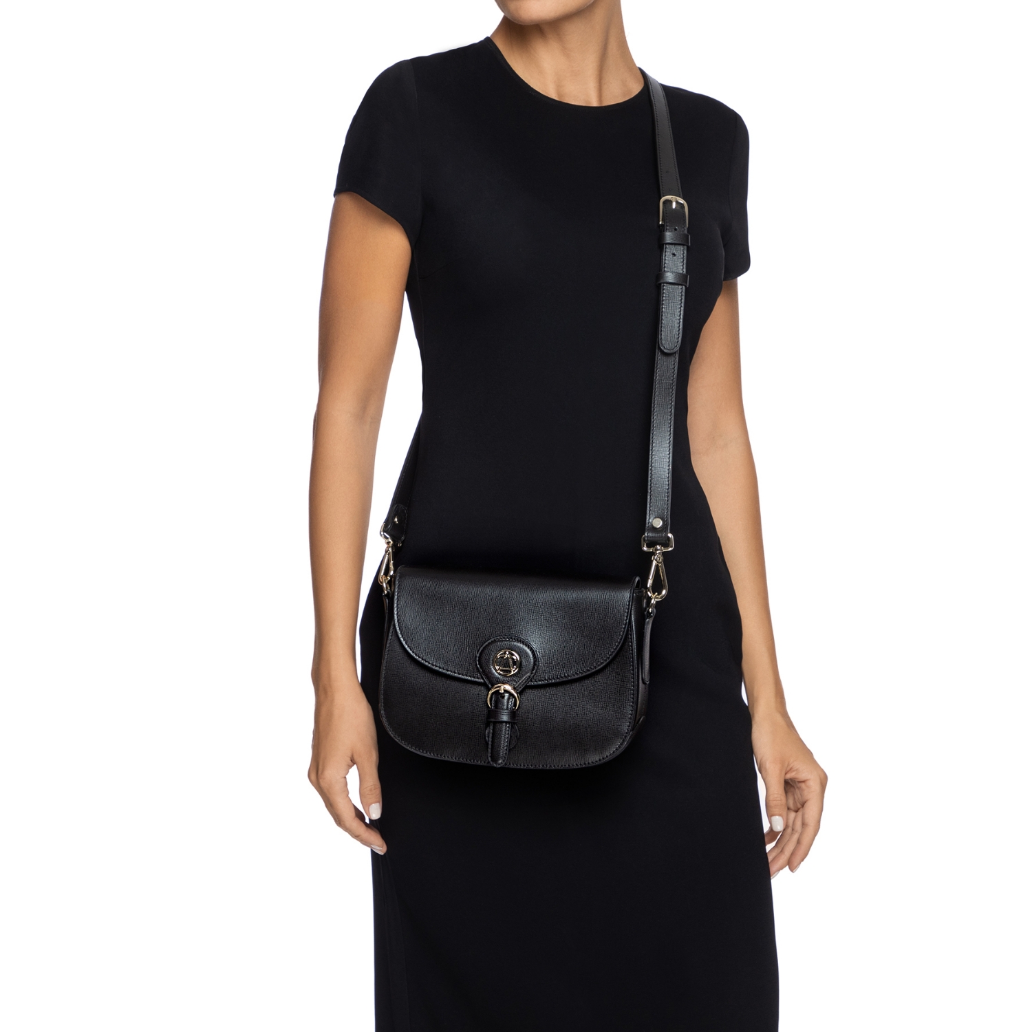 Снимка на Чанта дамска за рамо ISRA 01 VITELLO STAMP ЧЕРНО