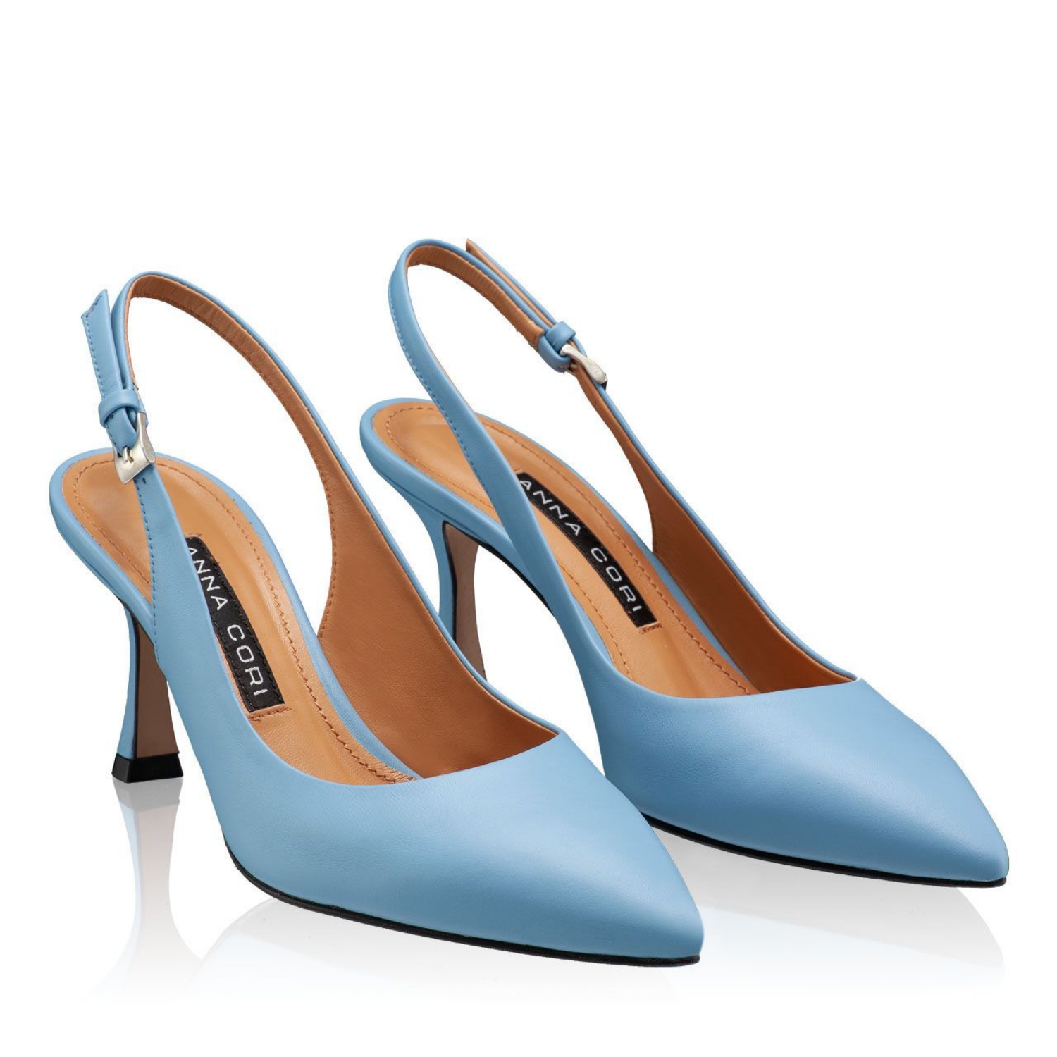 Picture of Mid-heel Slingback Pumps 5728 Vitello Azzurro