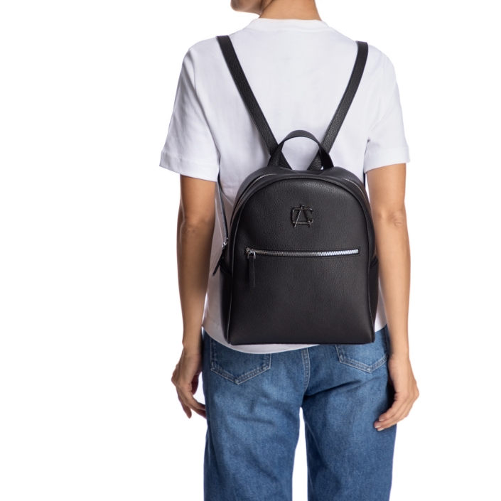 LEATHER BACKPACK BRITNEY 02 BOTTALATO BLACK