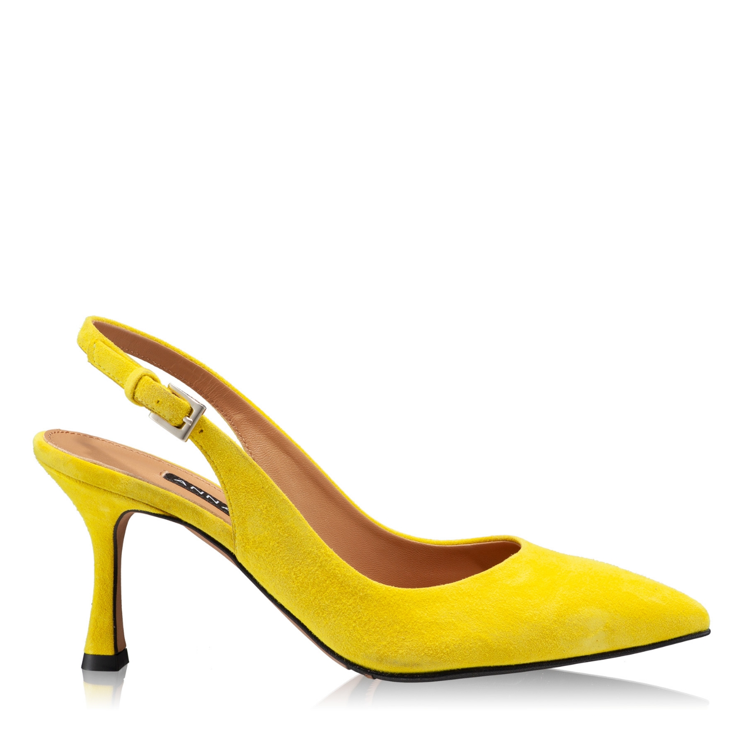 Picture of Mid-heel Slingback Pumps 5728 Camoscio Yellow
