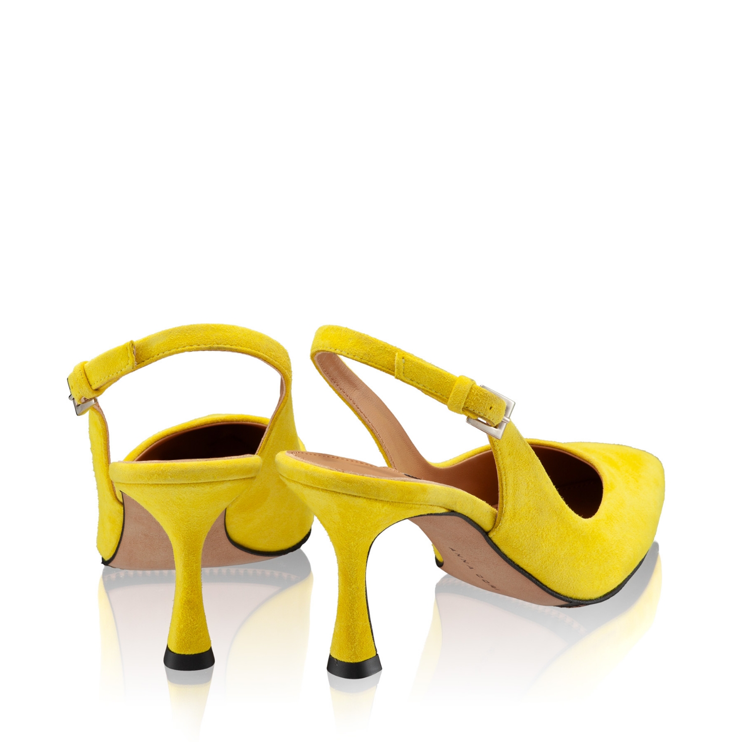 Picture of Mid-heel Slingback Pumps 5728 Camoscio Yellow