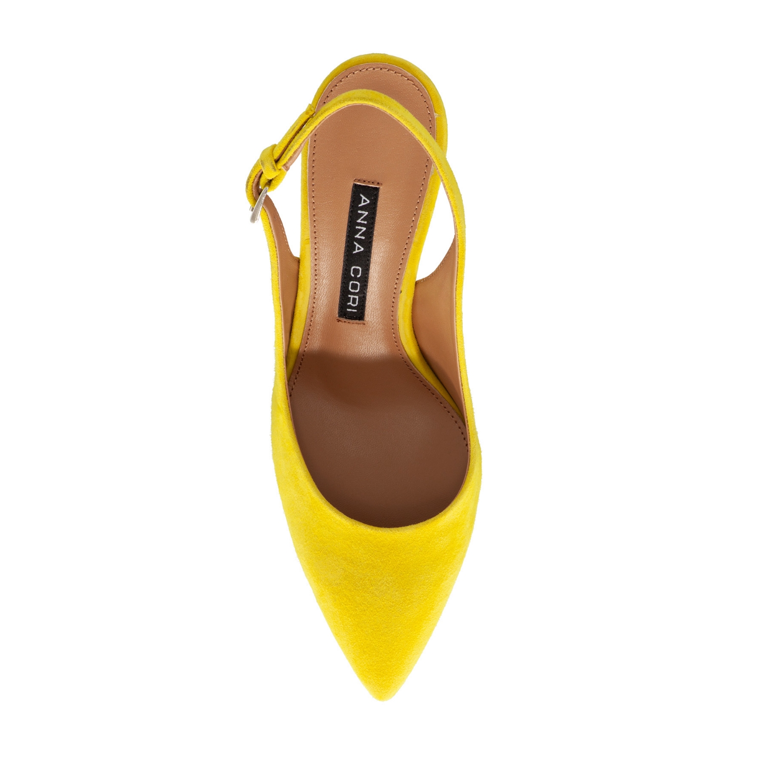Picture of Mid-heel Slingback Pumps 5728 Camoscio Yellow