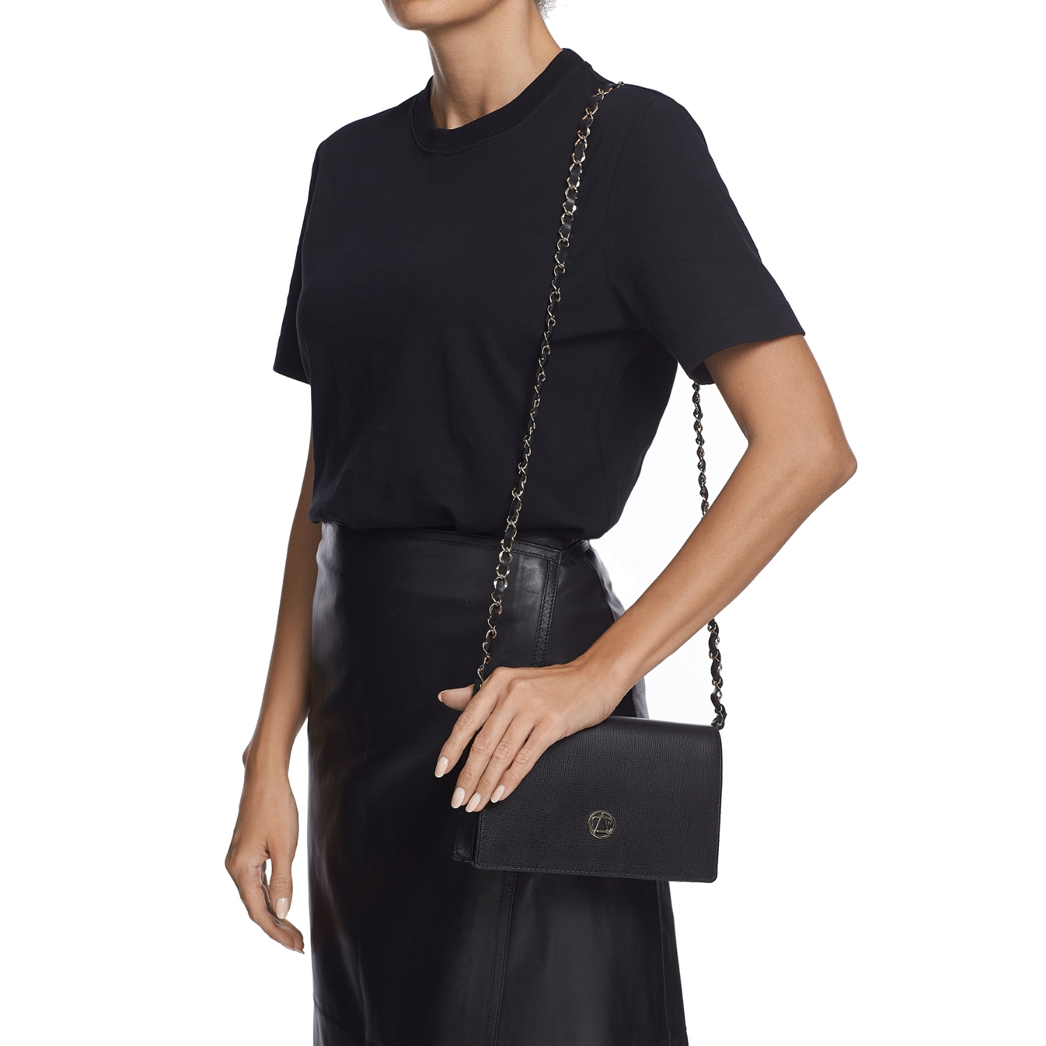 Снимка на Дамска чанта тип плик ARNA 02 VITELLO STAMP ЧЕРНО