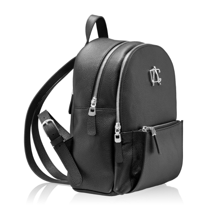 Women Leather Backpack ZINA BOTTALATO BLACK