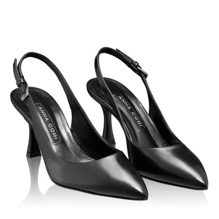 Mid-heel Slingback Pumps 5728 Vitello Black