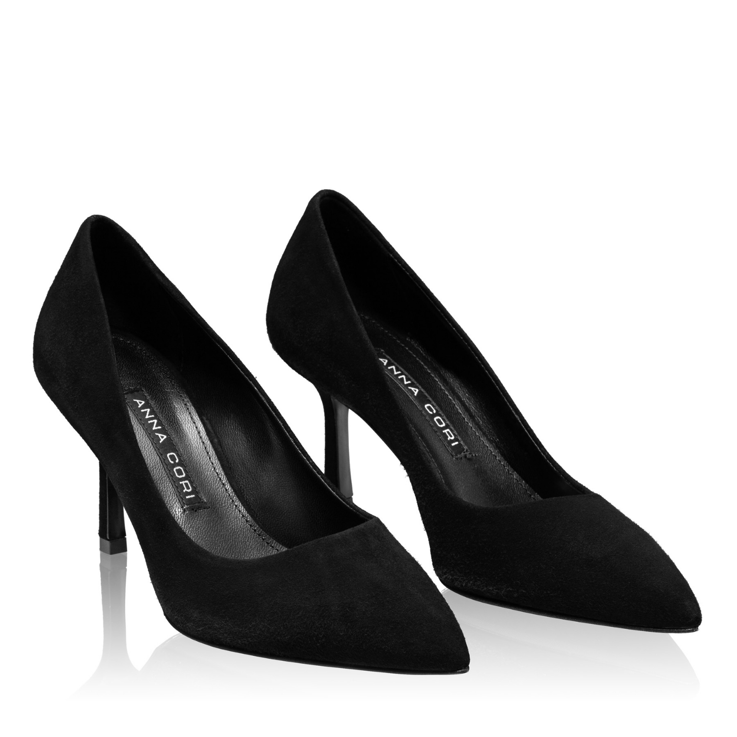 Picture of High-heel Pointed Toe Pumps 8026 Camoscio Black