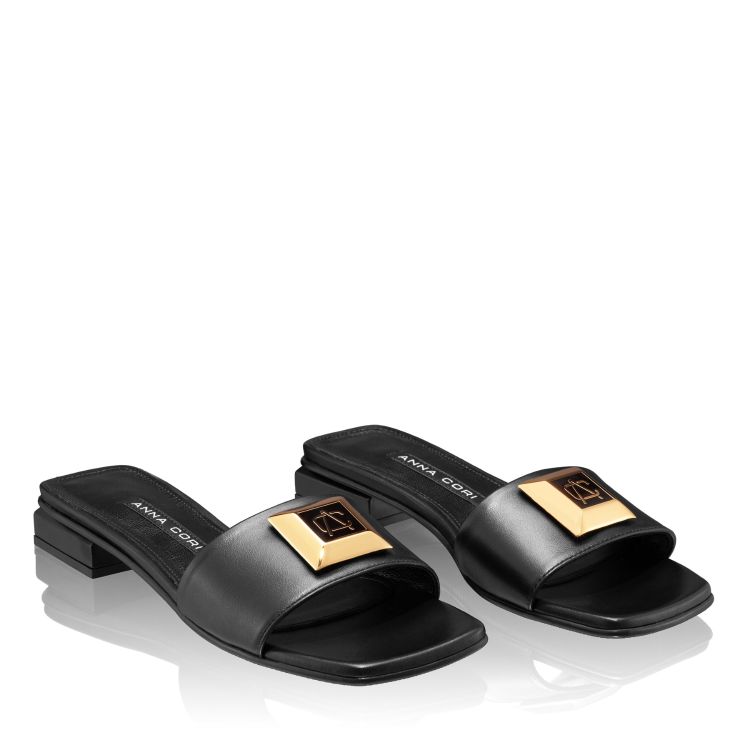 Picture of Women Leather Mules 7828 Vitello Black