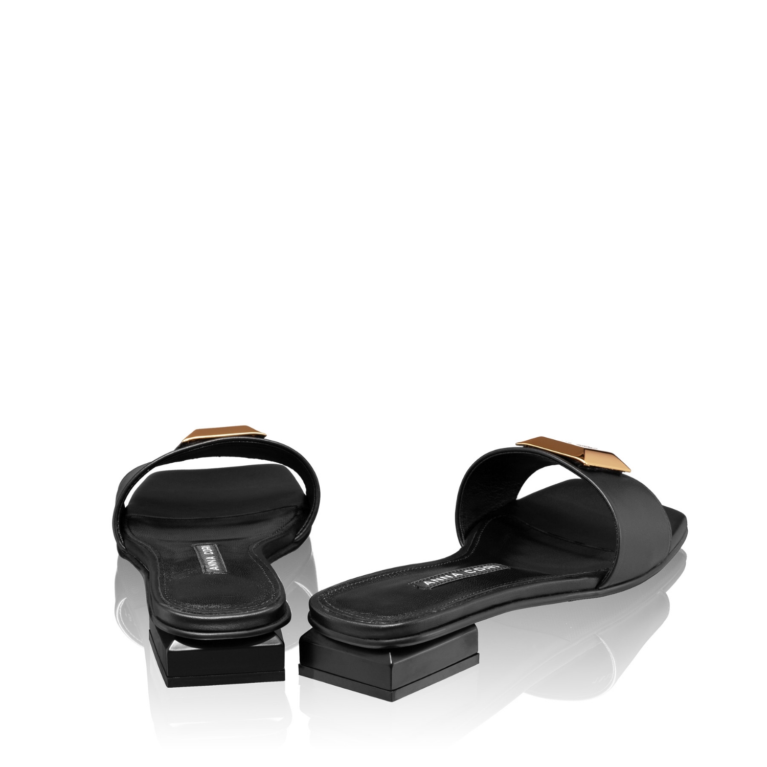 Picture of Women Leather Mules 7828 Vitello Black