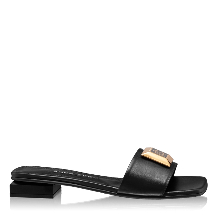 Picture of Women Leather Mules 7828 Vitello Black