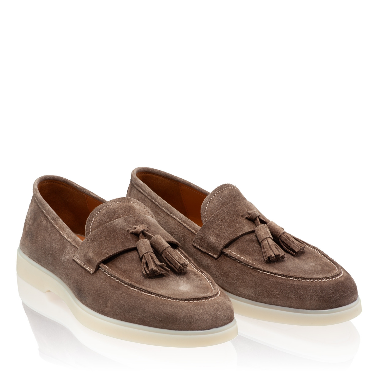 Picture of Men Suede Leather Loafers 7628 Crosta Taupe