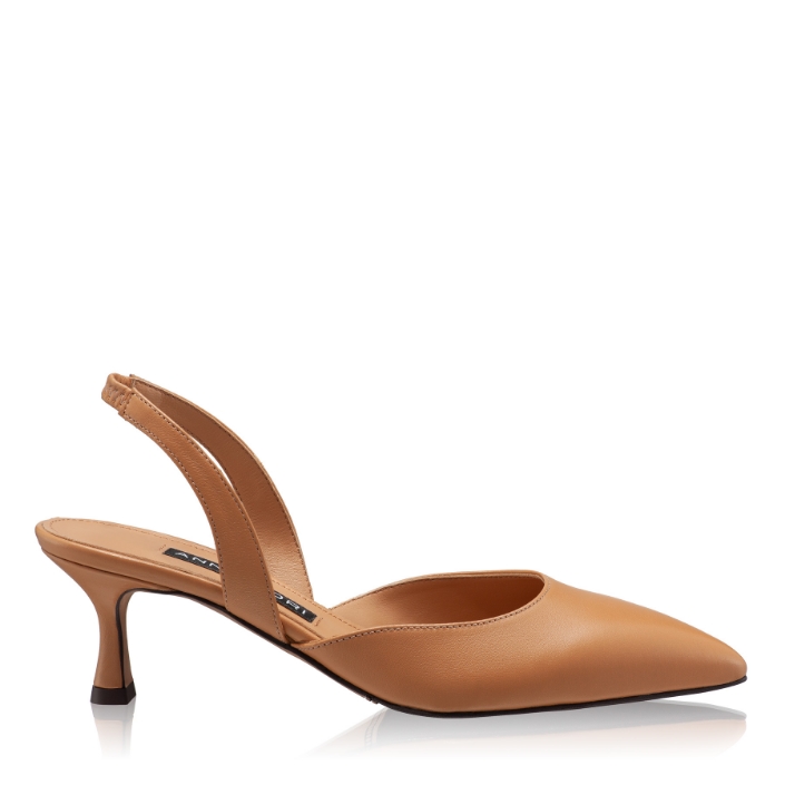 Picture of Mid-heel Slingback Pumps 8054 Vitello Cappuccino