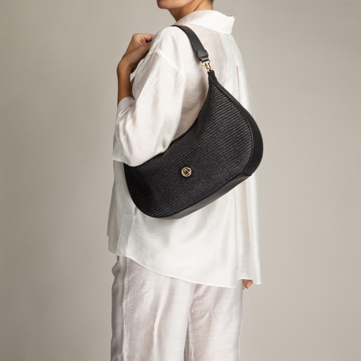 INGA 02 BOTT+RAFIA BLACK