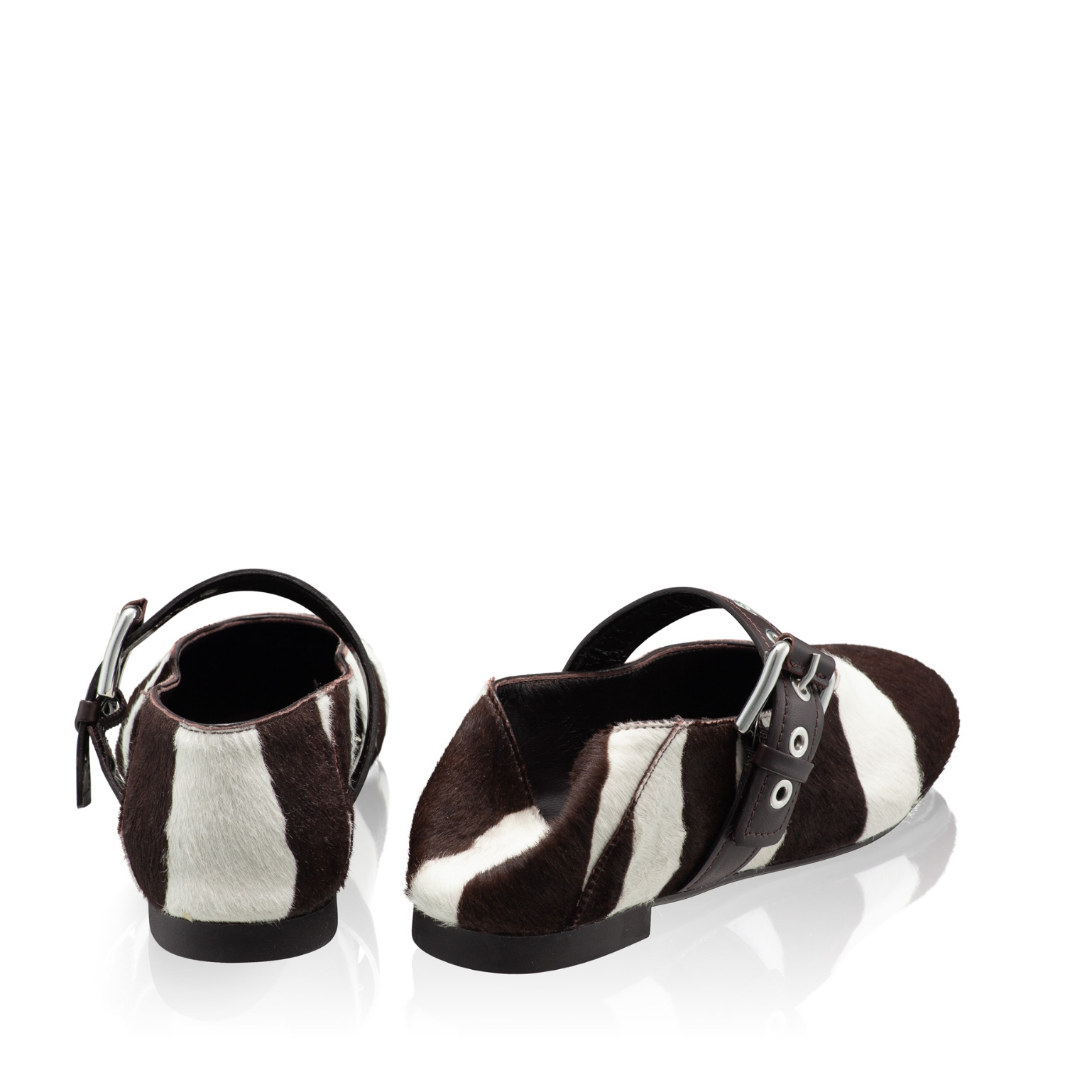 Picture of Ballerina Flats 8173 Cavallino Zebra White+Brown