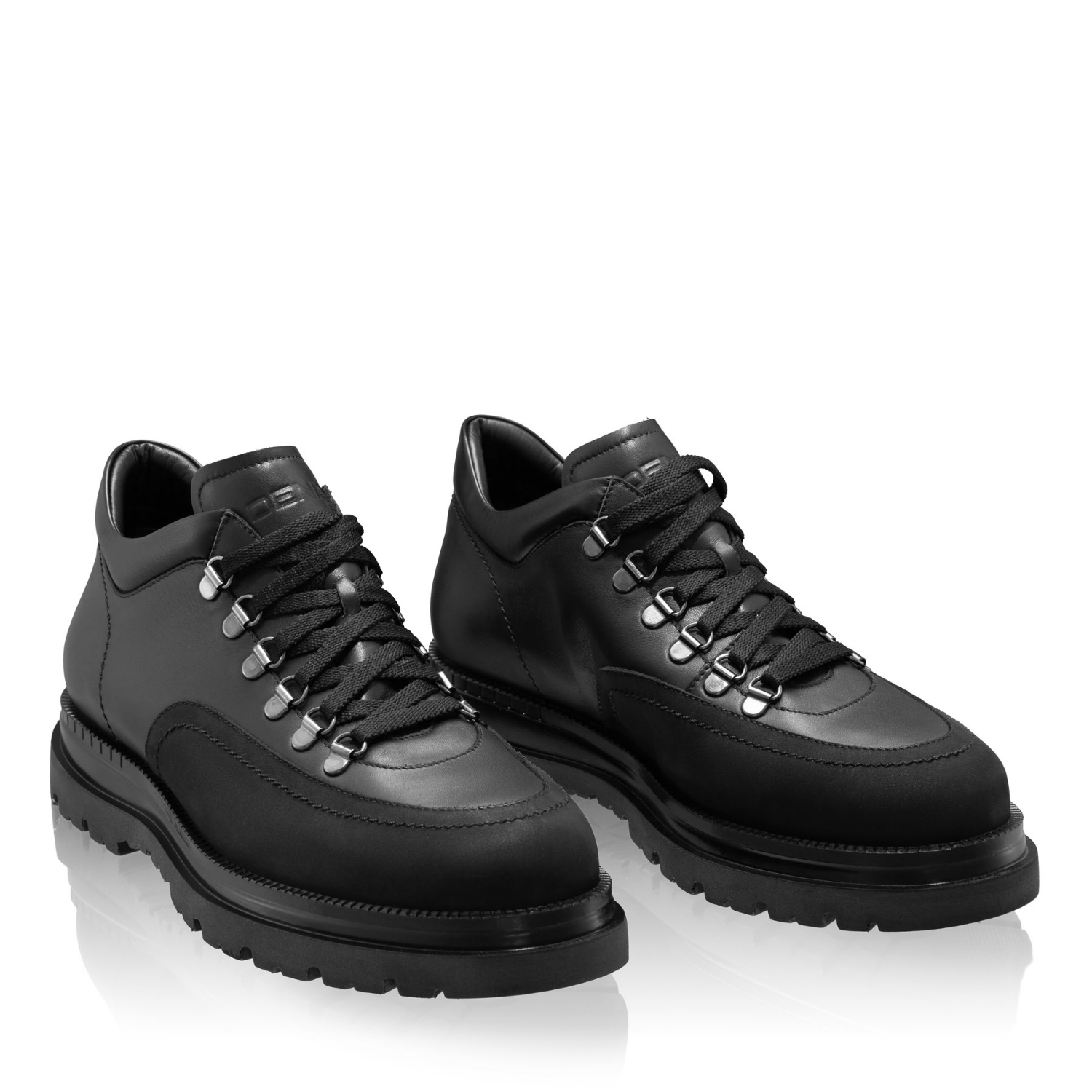 Picture of Men Genuine Leather Casual Shoes 7757 Vitello+Nabuck Black