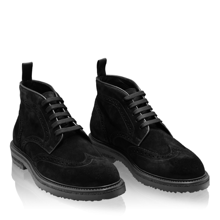 Men Suede Leather Boots 7742 Crosta Black
