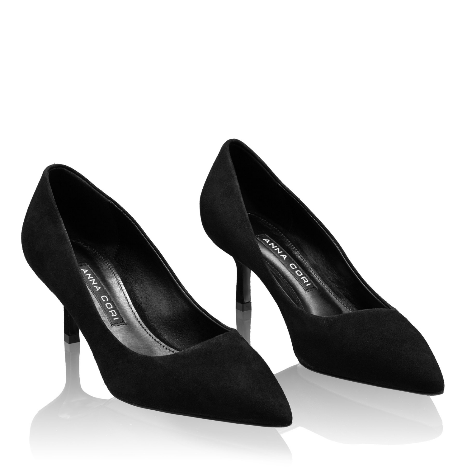 Picture of Kitten-heel Leather Pumps 8087 Camoscio Black