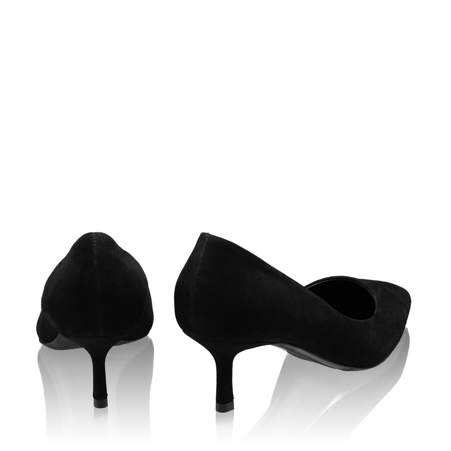 Picture of Kitten-heel Leather Pumps 8087 Camoscio Black