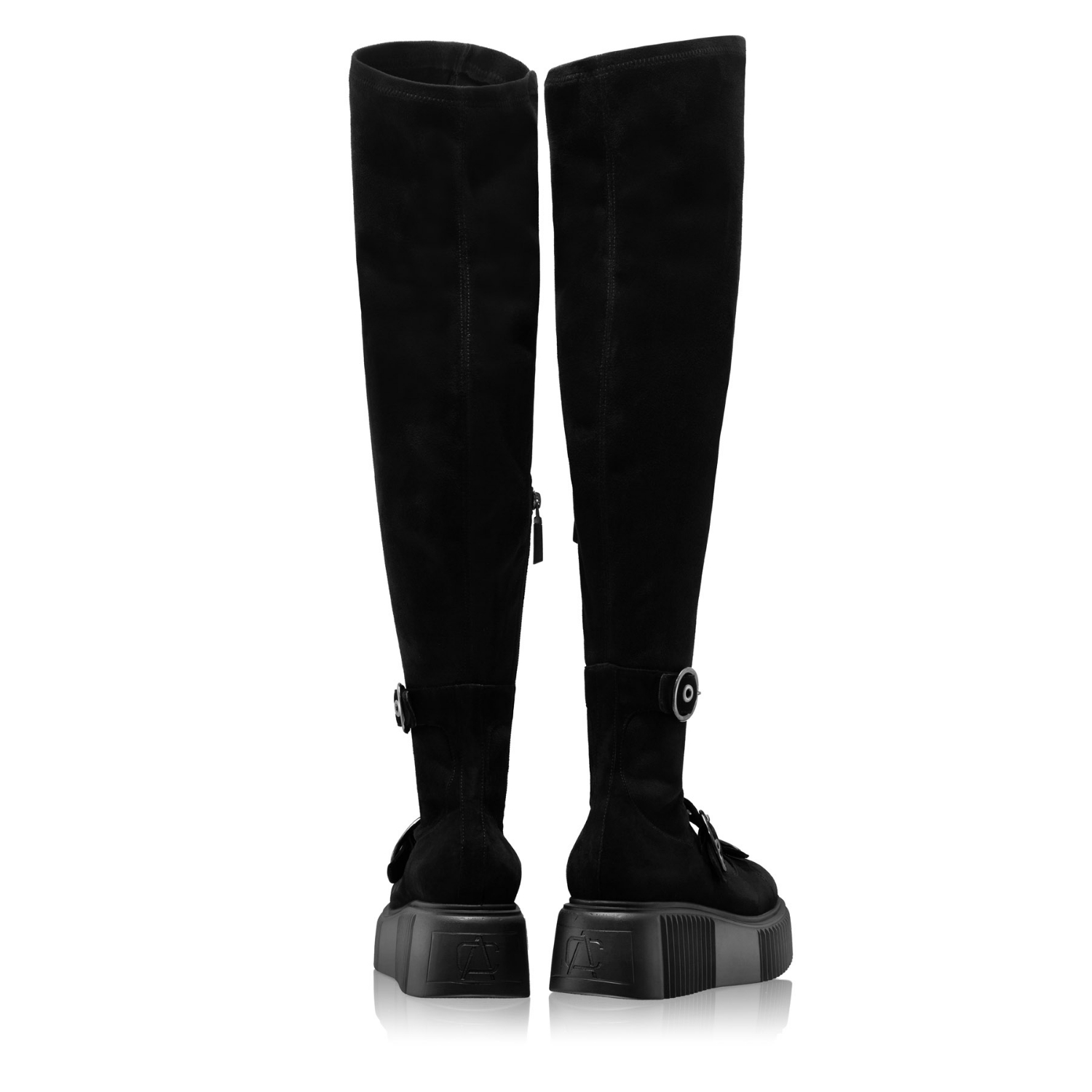 Picture of Women Suede Boots 8177 Camoscio+Stretch Black