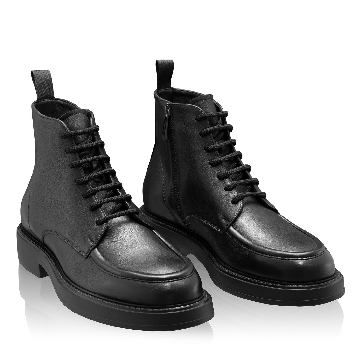 Picture of Men Genuine Leather Boots 7677 Vitello Black