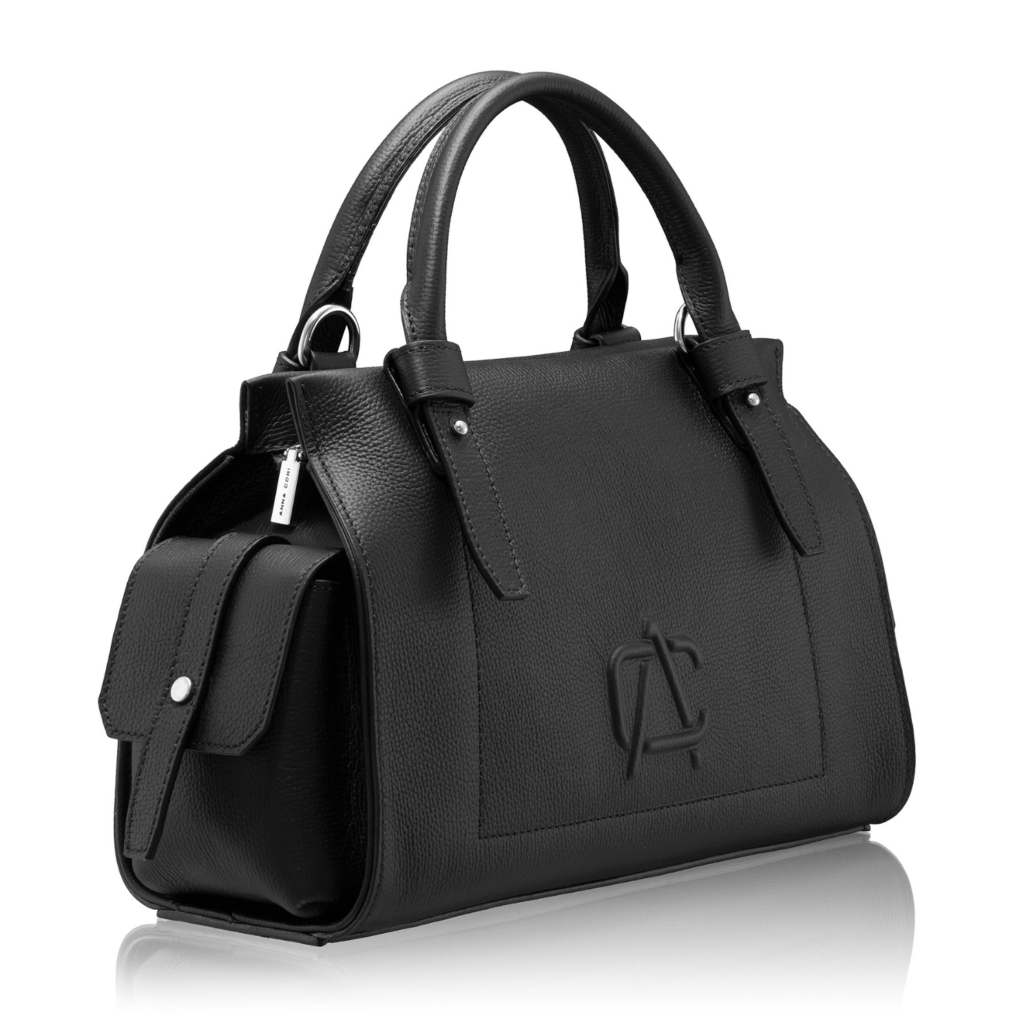 Picture of Women Leather Handbag BECA 02 BOTTALATO BLACK