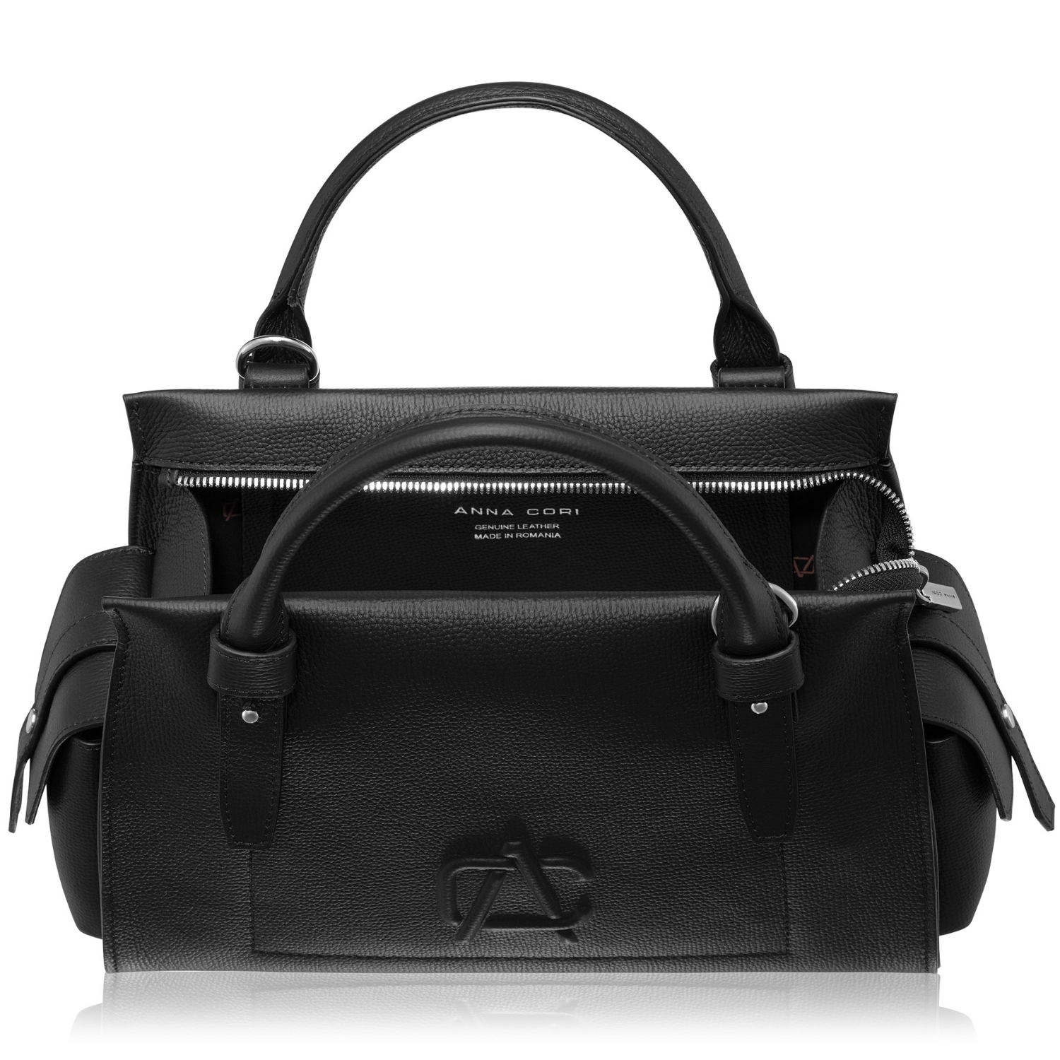 Picture of Women Leather Handbag BECA 02 BOTTALATO BLACK