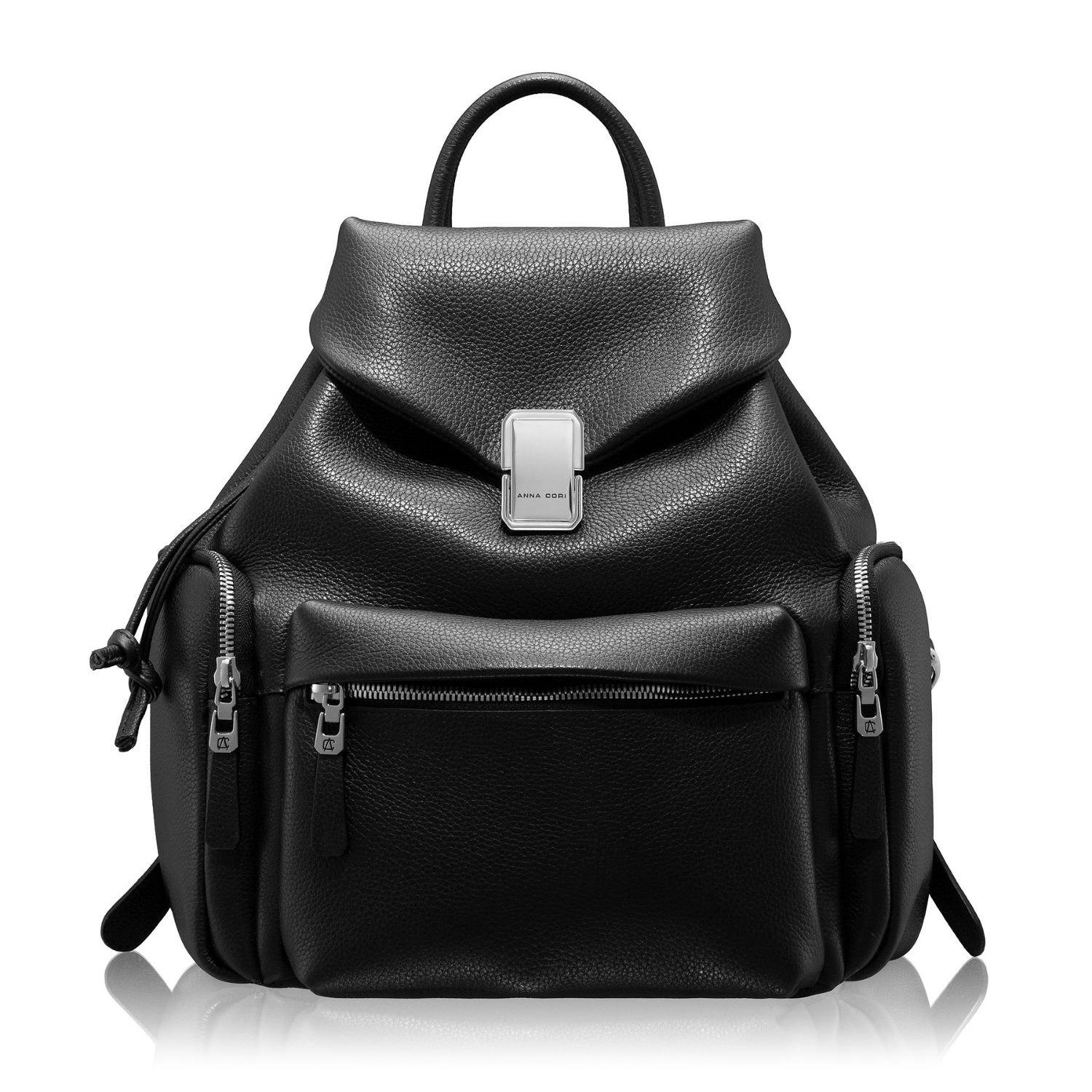 Picture of Women Leather Backpack JUDY 01 BOTTALATO NEGRU