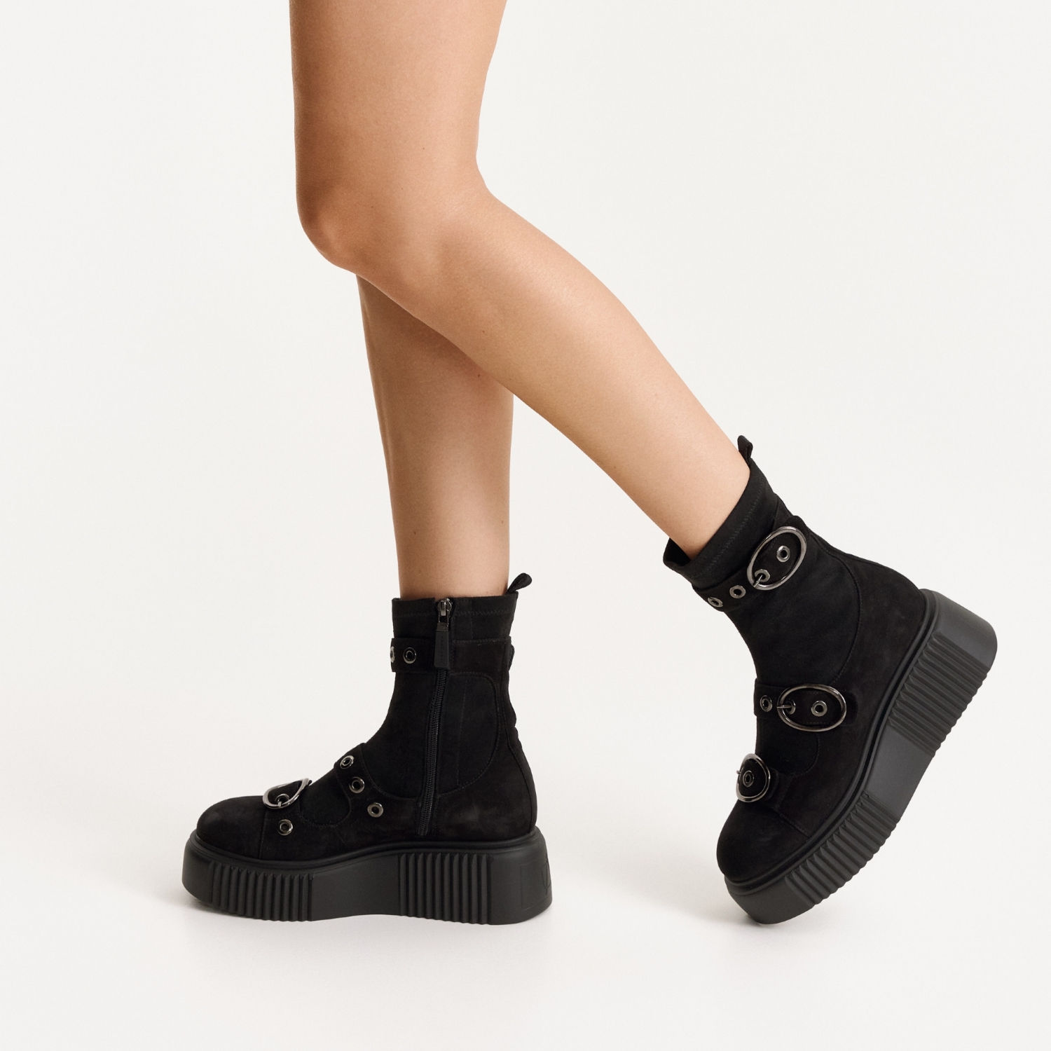 Imagine Ghete Dama 8168 Camoscio+Stretch Negru