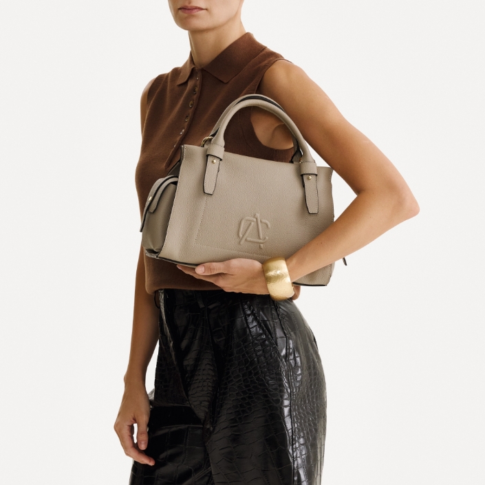 Geanta dama de Mana BECA 02 BOTTALATO TAUPE Geanta dama de Mana BECA 02 BOTTALATO TAUPE