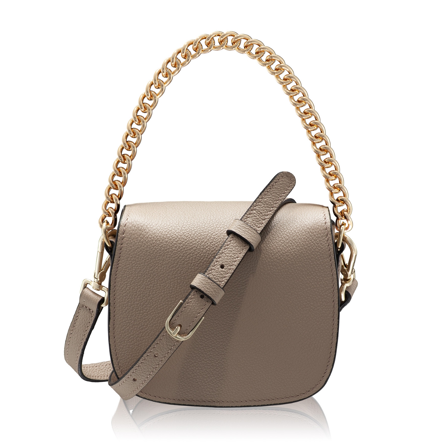 Picture of Women Leather Shoulder Bag NEVADA BOTTALATO TAUPE