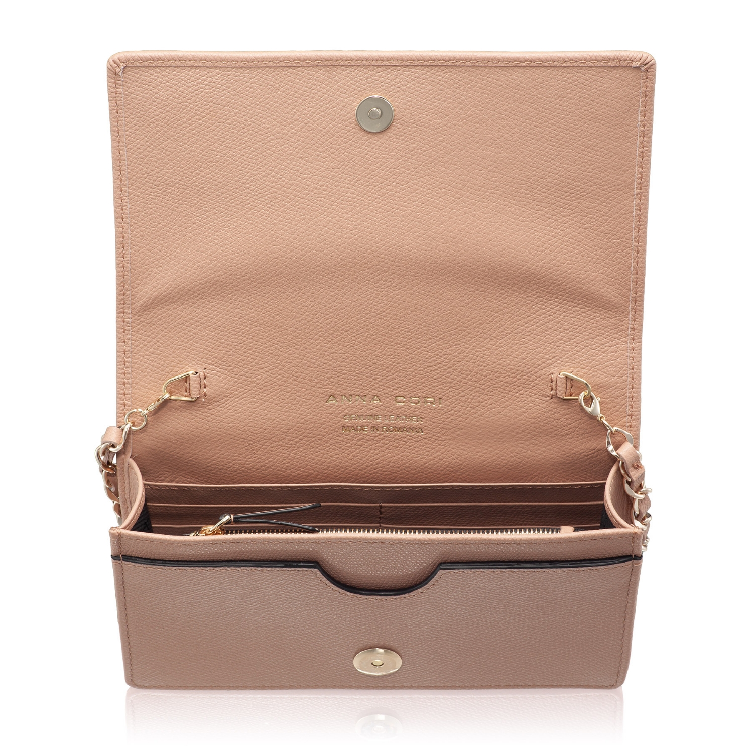 Picture of Women Leather clutch Bag ARNA 02 VITELLO STAMP POUDRE