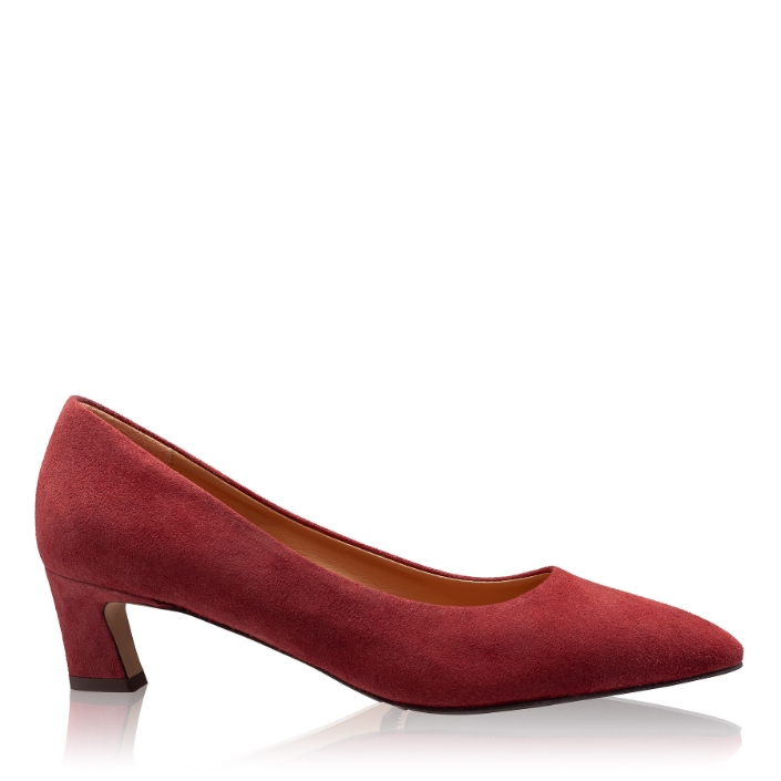 Picture of Mid-heel Pointed Toe Pumps 8218 Camoscio Bordo