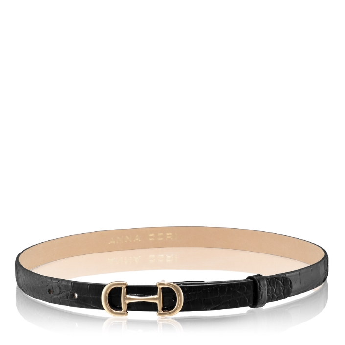 Arată detalii pentru Curea dama 63 CROCO NEGRU Imagine Curea dama 63 CROCO NEGRU