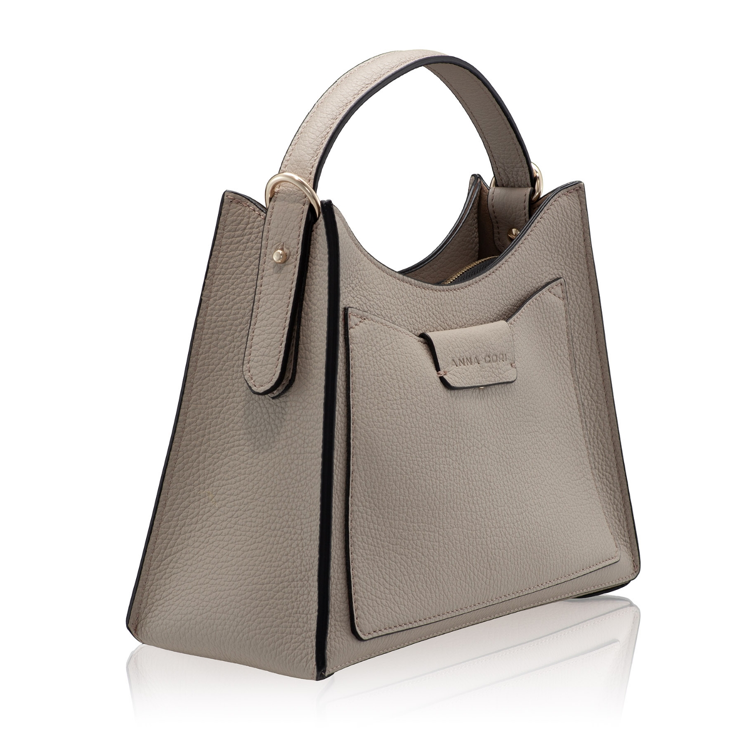 Picture of Women Leather Hand Bag HELEN 02 BOTTALATO TAUPE