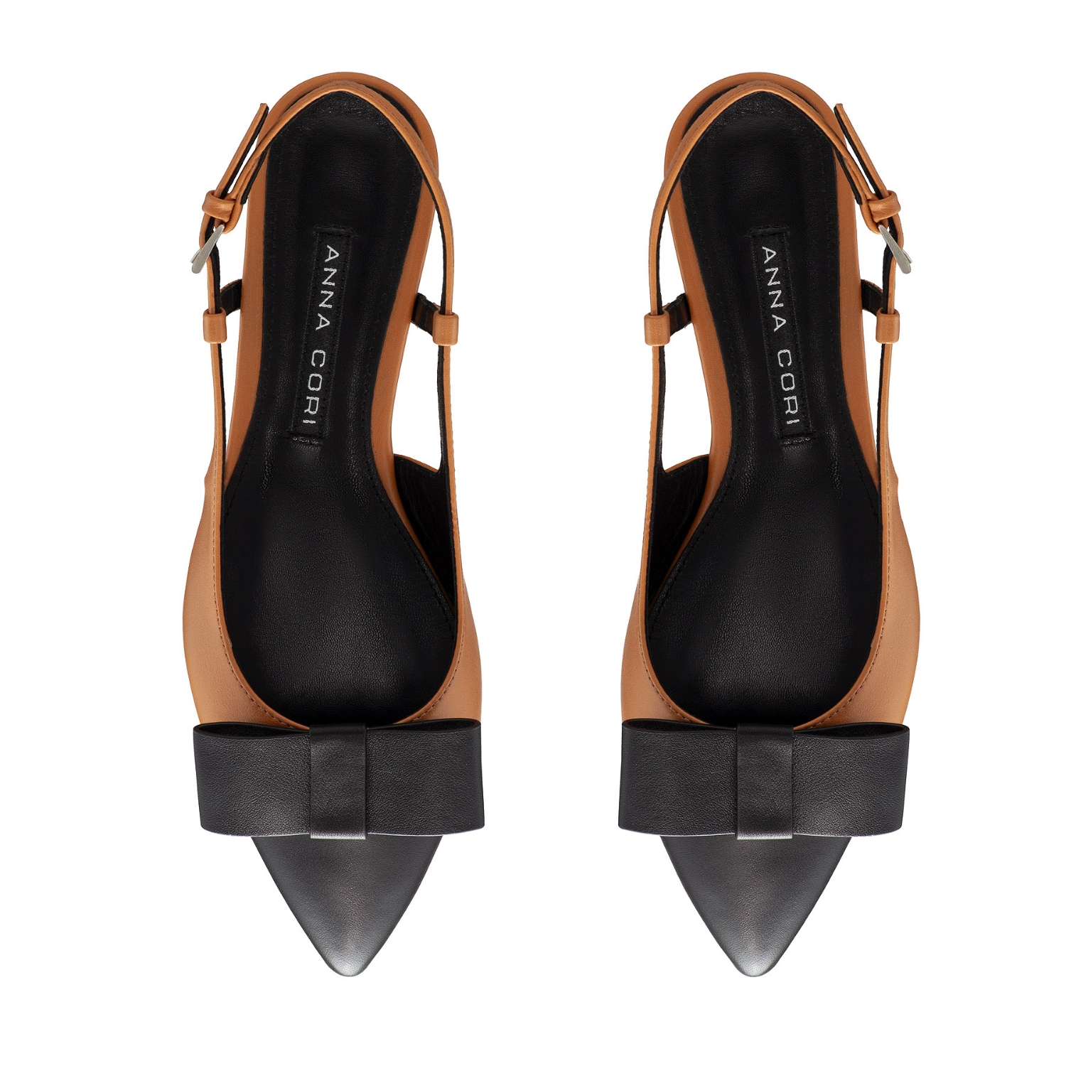 Picture of Women's Ballerinas 8384 Vitello Camel+Negru