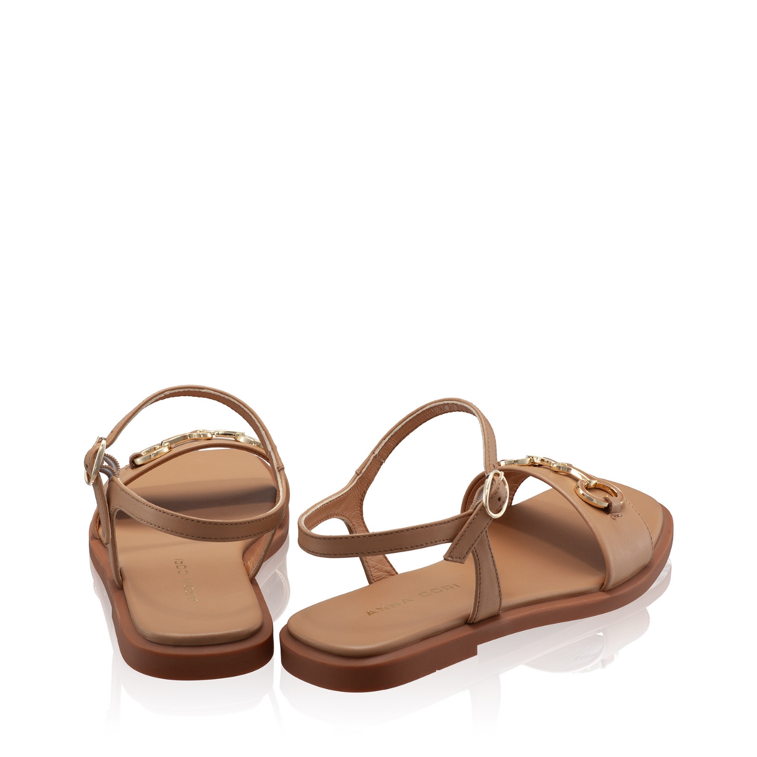 Picture of Women Leather Sandals 8454 Vitello Cappuccino