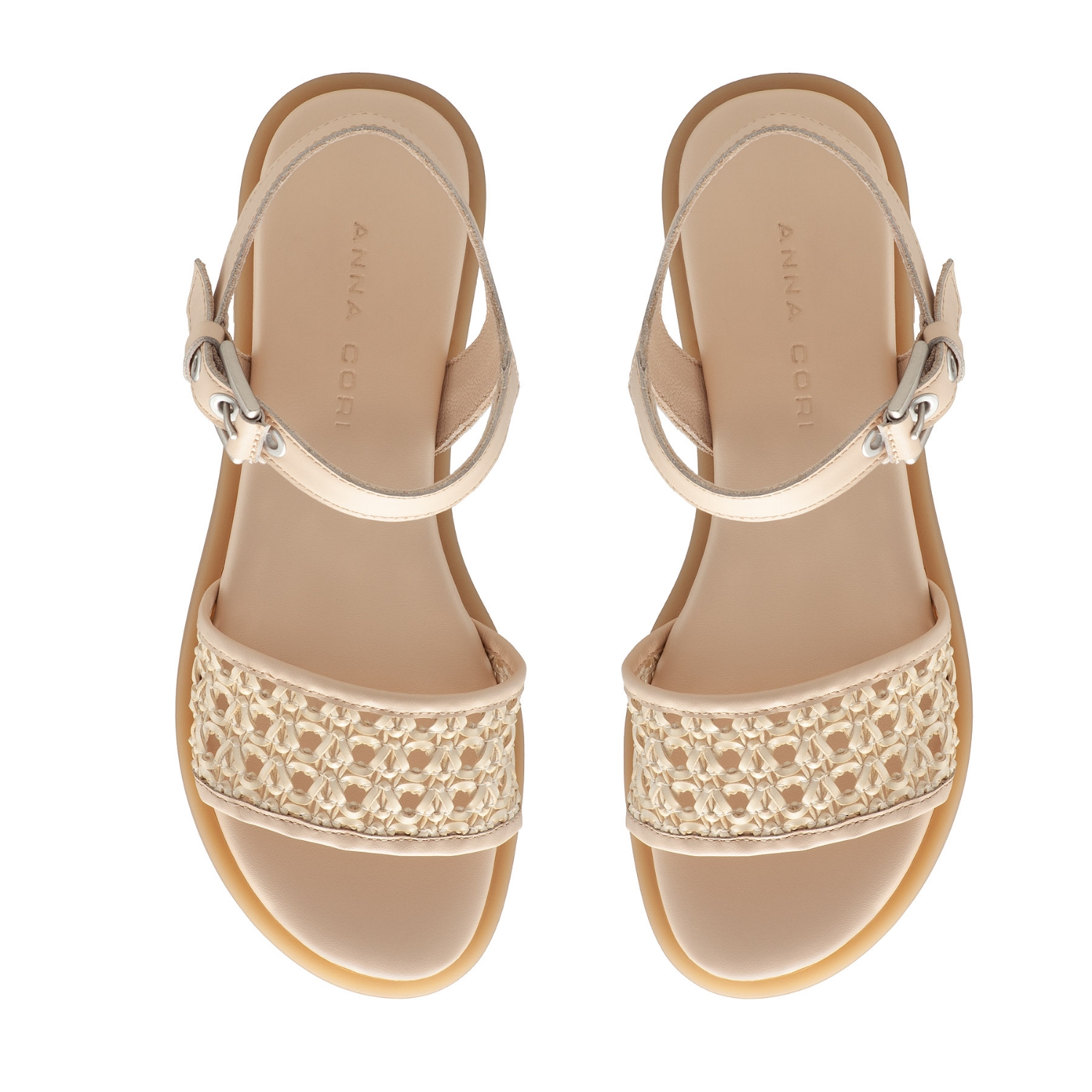 Снимка на Дамски сандали 8363 Vitello+Intreccio Beige